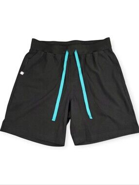 Figs Scrub Shorts Men's Size Small Black Teal Drawstring EUC